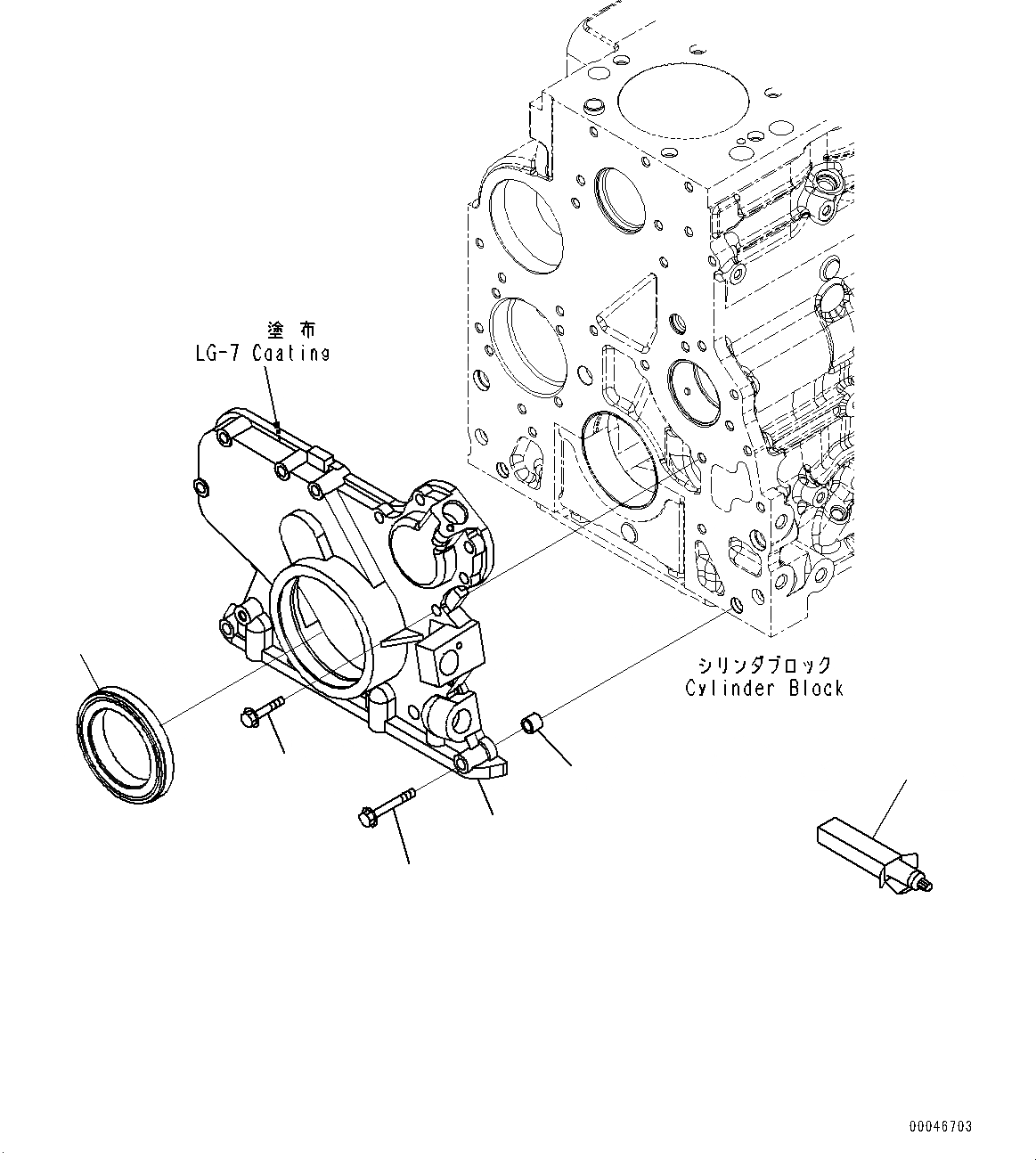 Схема запчастей Komatsu SAA6D107E-1J - ПЕРЕДН. ПРИВОД COVER ПЕРЕДН. ПРИВОД COVER