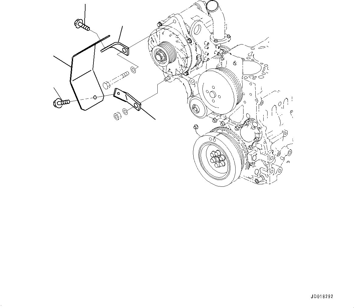 Схема запчастей Komatsu SAA6D107E-1J - ГЕНЕРАТОР КРЫШКА(№-) ГЕНЕРАТОР COVER, AMP, ДЛЯ ЗАПЫЛЕНН МЕСТН. ARRANGEMENT