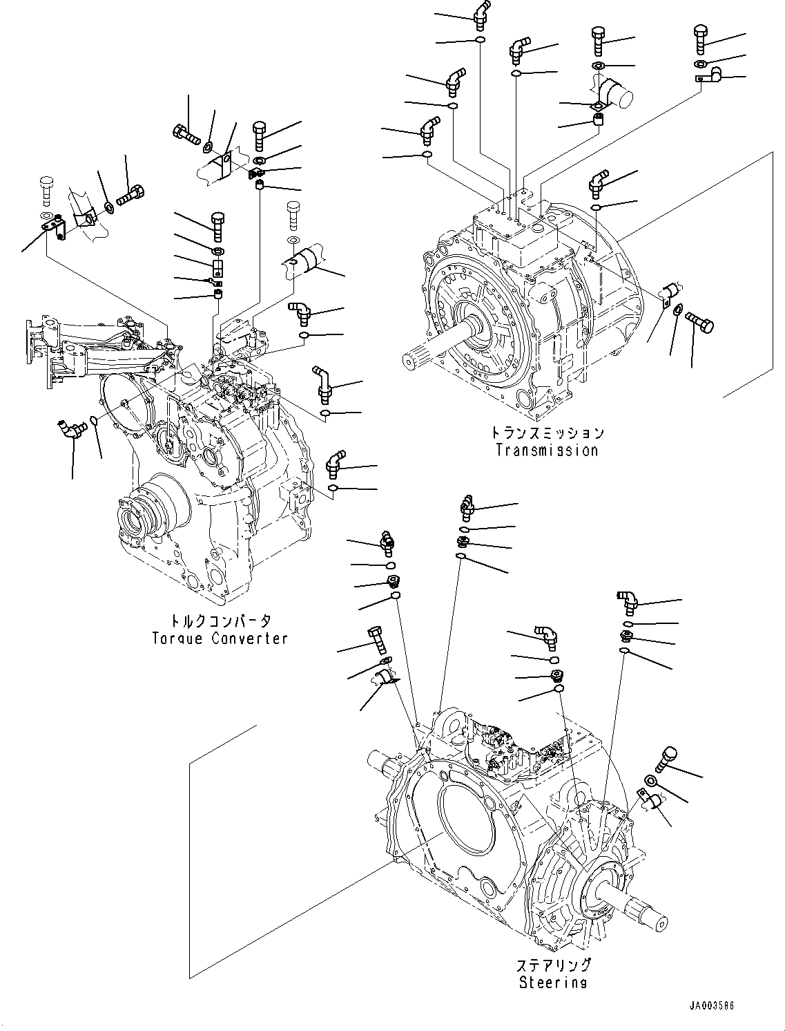 Схема запчастей Komatsu D375A-6 - СИЛОВАЯ ПЕРЕДАЧА, КОРПУС (/) (№-) СИЛОВАЯ ПЕРЕДАЧА, БЕЗ VHMS (VHMS)