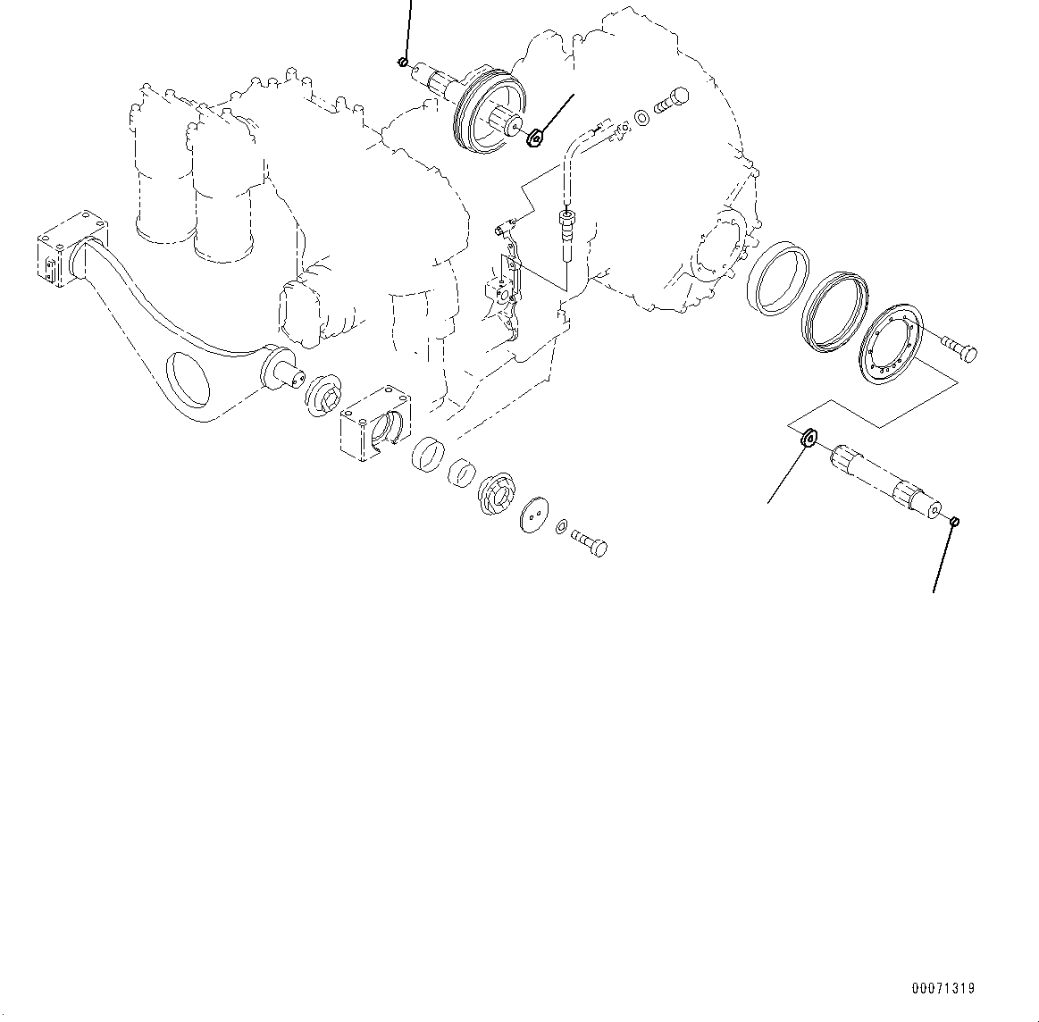 Схема запчастей Komatsu D375A-6 - СИЛОВАЯ ПЕРЕДАЧА, СИЛОВАЯ ПЕРЕДАЧА BUTTON (№-) СИЛОВАЯ ПЕРЕДАЧА, ДЛЯ MACHINE С VHMS (VHMS)