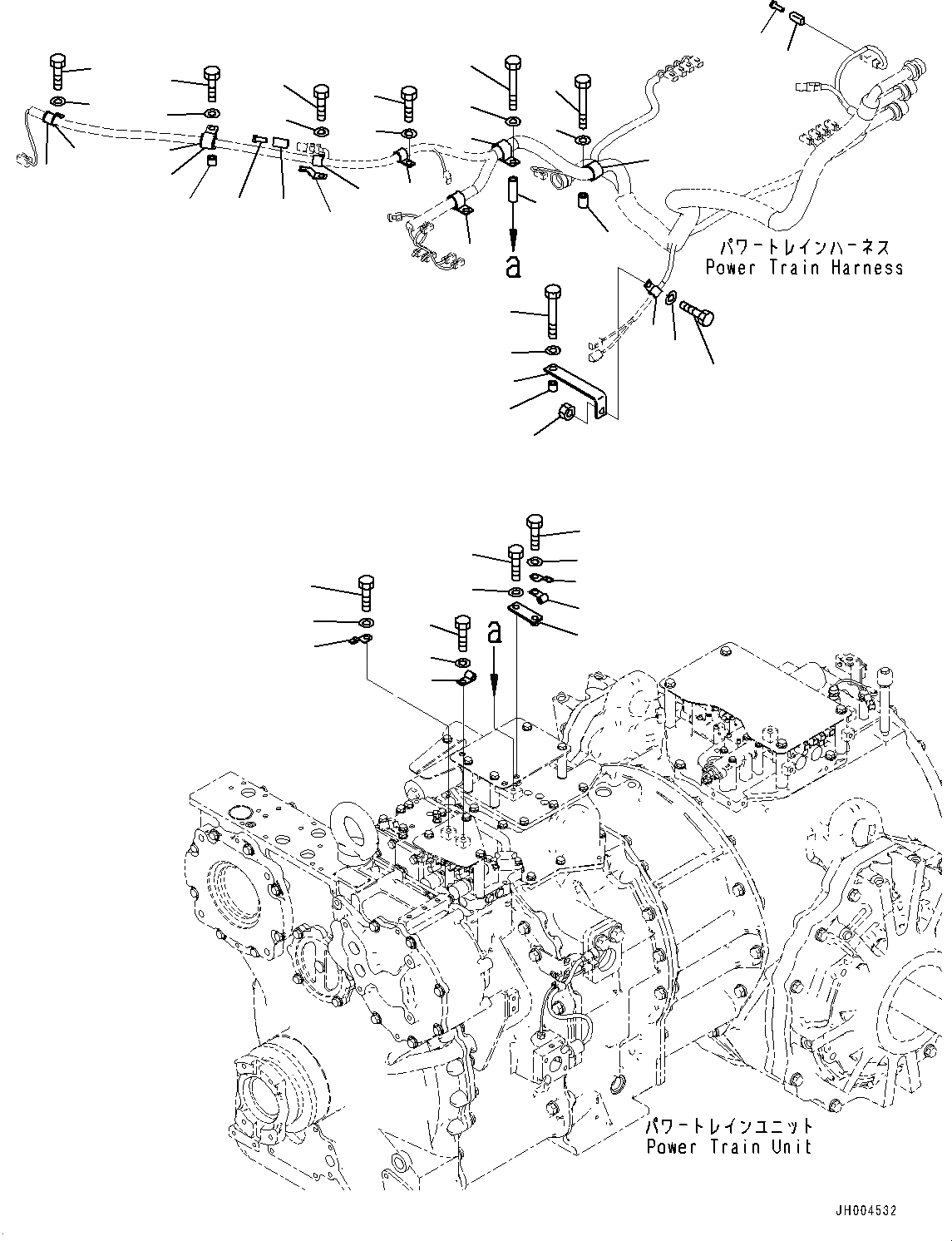 Схема запчастей Komatsu D375A-6 - ЭЛЕКТРИЧ. ПРОВОДКА ДЛЯ POWERTRAIN УПРАВЛ-Е, КРЕПЛЕНИЕ (№-) ЭЛЕКТРИЧ. ПРОВОДКА ДЛЯ POWERTRAIN УПРАВЛ-Е, БЕЗ VHMS