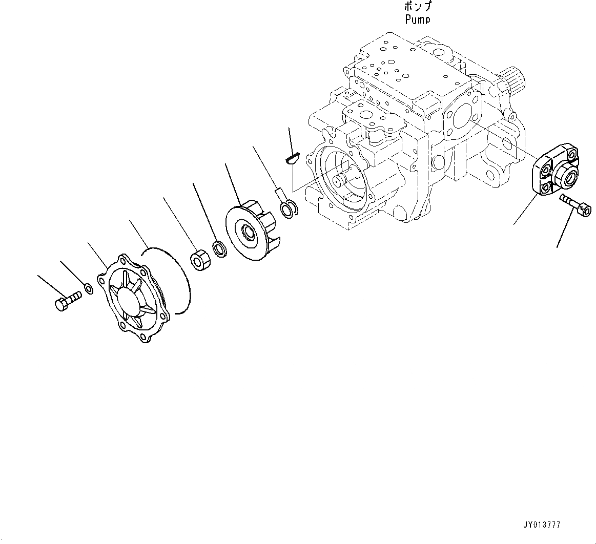 Схема запчастей Komatsu D375A-6 - ГИДР. НАСОС., ВНУТР. ЧАСТИ (/) (№-) ГИДР. НАСОС.