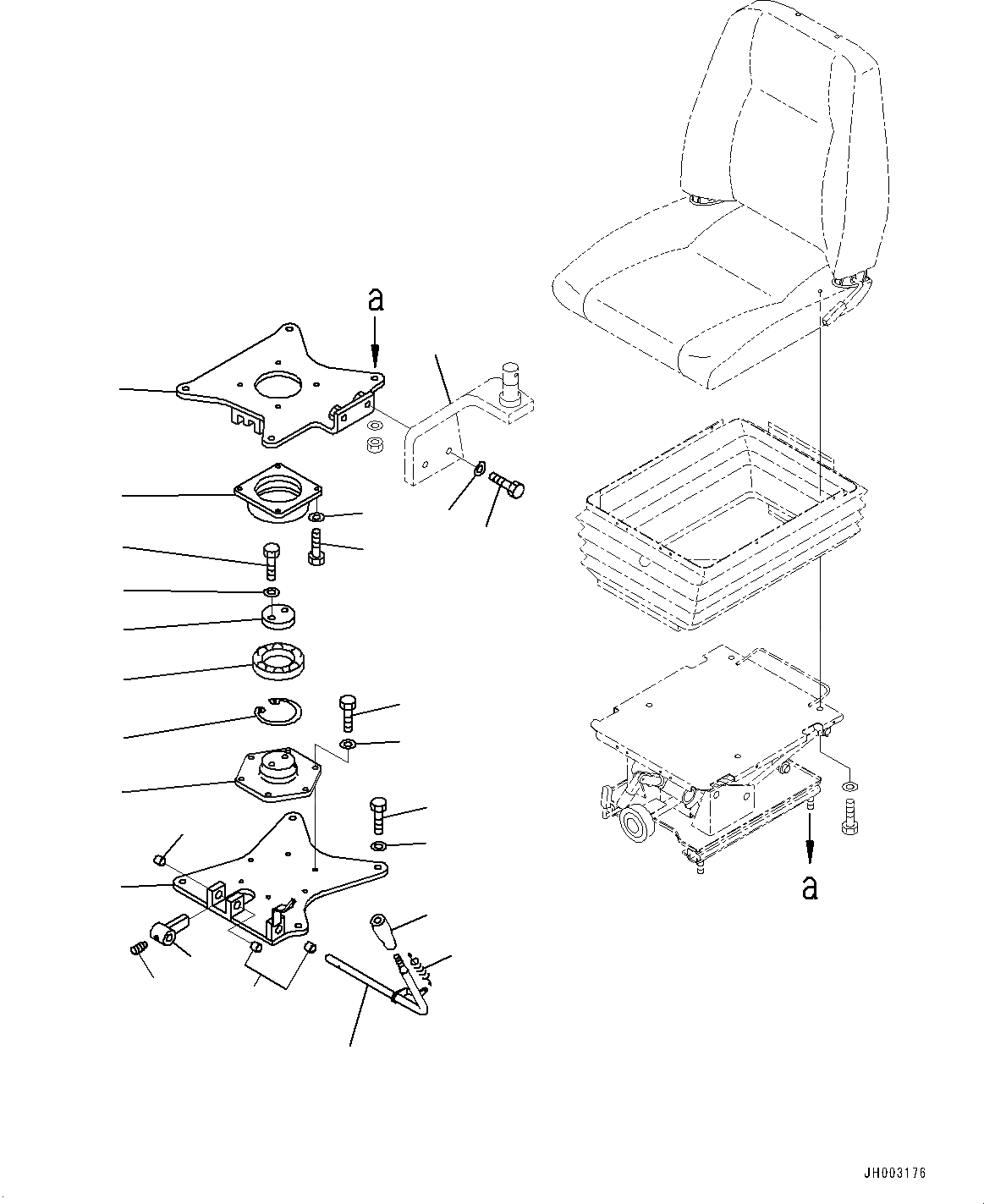 Схема запчастей Komatsu D375A-6 - СИДЕНЬЕ ОПЕРАТОРА TURN TABLE (№-) СИДЕНЬЕ ОПЕРАТОРА TURN TABLE