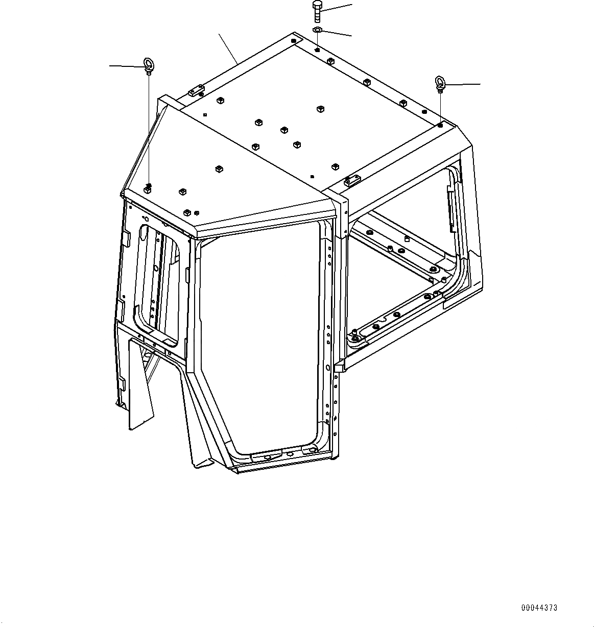 Схема запчастей Komatsu D375A-6 - КАБИНА, КУЗОВ (№-) КАБИНА, С ЗАДН.VIEW CAMERA, БЕЗ AM-FM STEREO РАДИО, CASSETTE