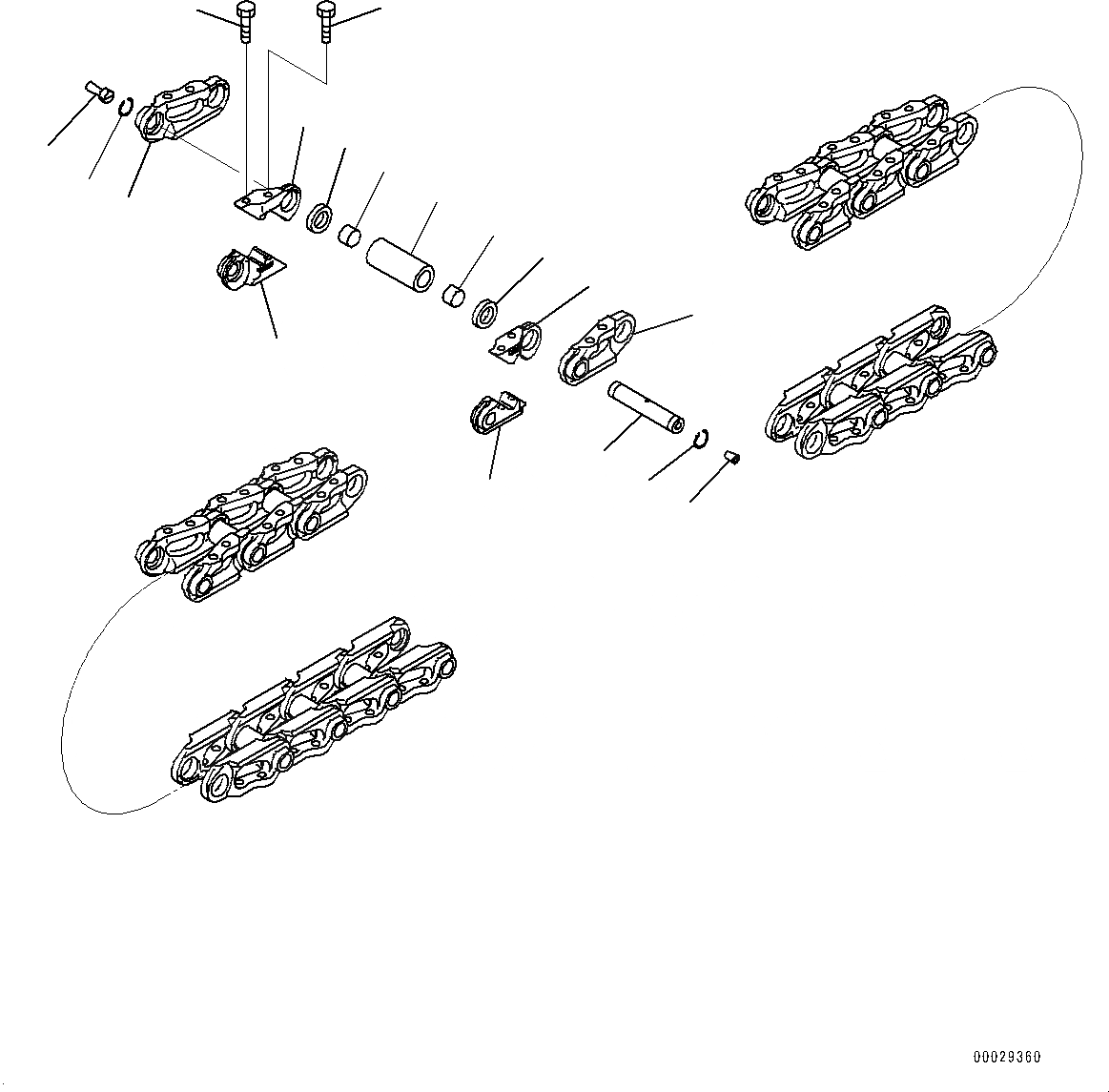 Схема запчастей Komatsu D375A-6 - ГУСЕН. ЦЕПЬ ASSEMBLY (№-) ГУСЕН. ЦЕПЬ ASSEMBLY, ПОДАЮЩ. ONLY, 8 SET, УПЛОТНЕНИЕED И LUBRICATED ТИП, ХОЛОДН. AREA СПЕЦ-ЯIFICATION