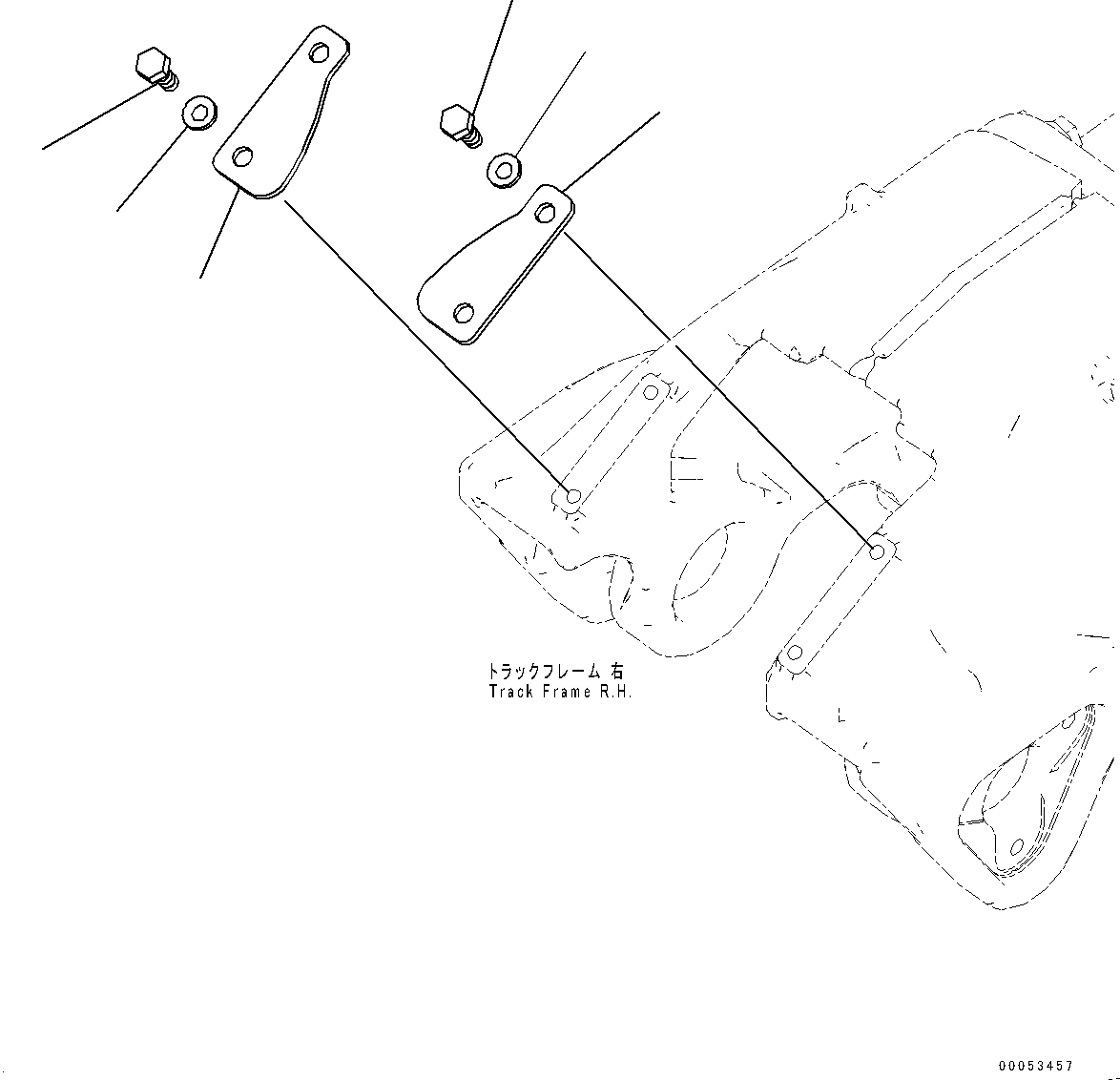 Схема запчастей Komatsu D375A-6 - ГУСЕНИЧНАЯ РАМА, COVER, ПРАВ. (№-) ГУСЕНИЧНАЯ РАМА, С ЗАЩИТА ОПОРНЫХ КАТКОВ