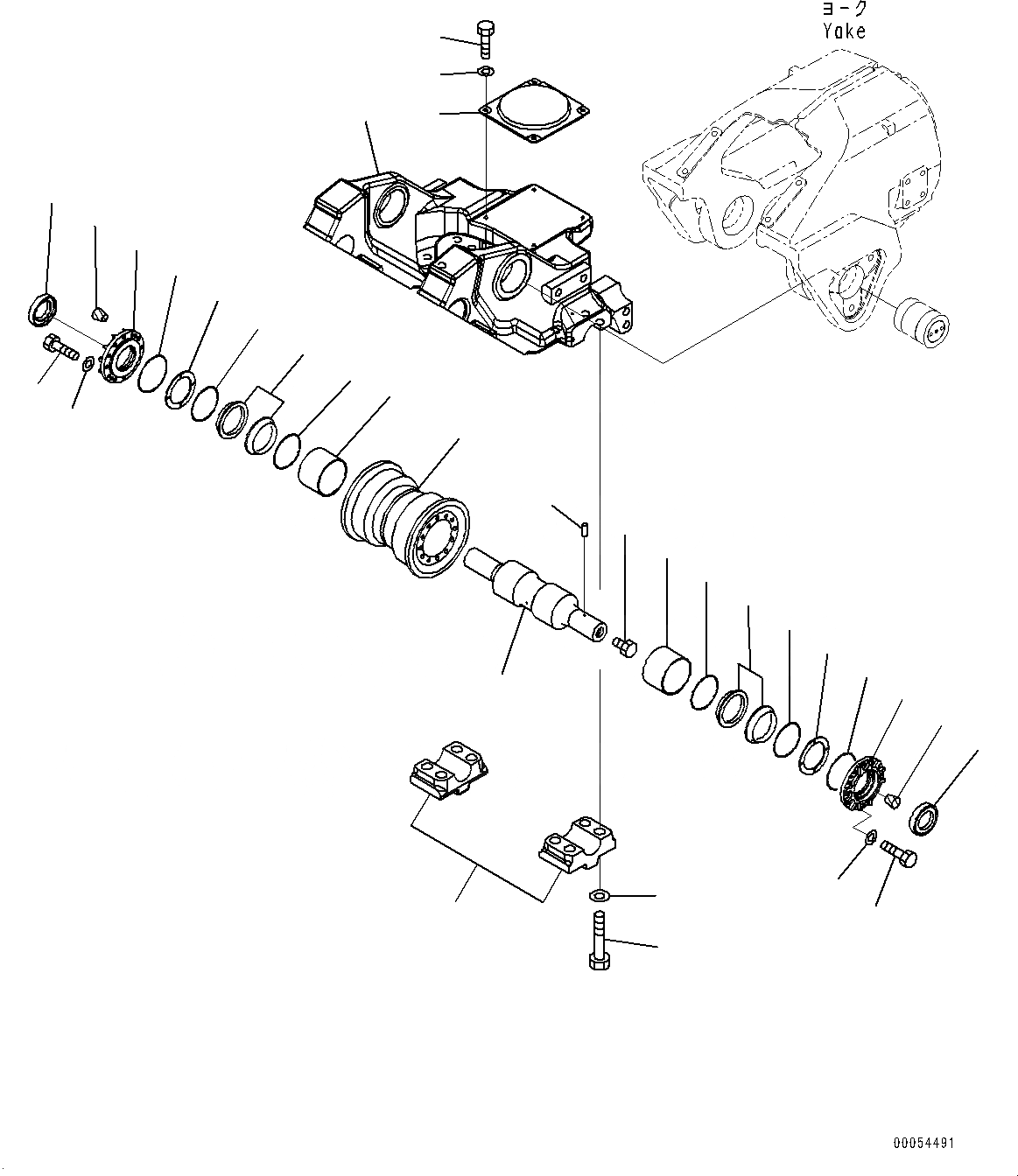 Схема запчастей Komatsu D375A-6 - ГУСЕНИЧНАЯ РАМА, ТЕЛЕЖКА, 1, ПРАВ. (/) (№-) ГУСЕНИЧНАЯ РАМА, С ПОЛН. LENGTH ЗАЩИТА ОПОРНЫХ КАТКОВ, ДЛЯ УДЛИНН. ГУСЕНИЧНАЯ РАМА, ОТВАЛ С ДВОЙН. ПЕРЕКОСОМ