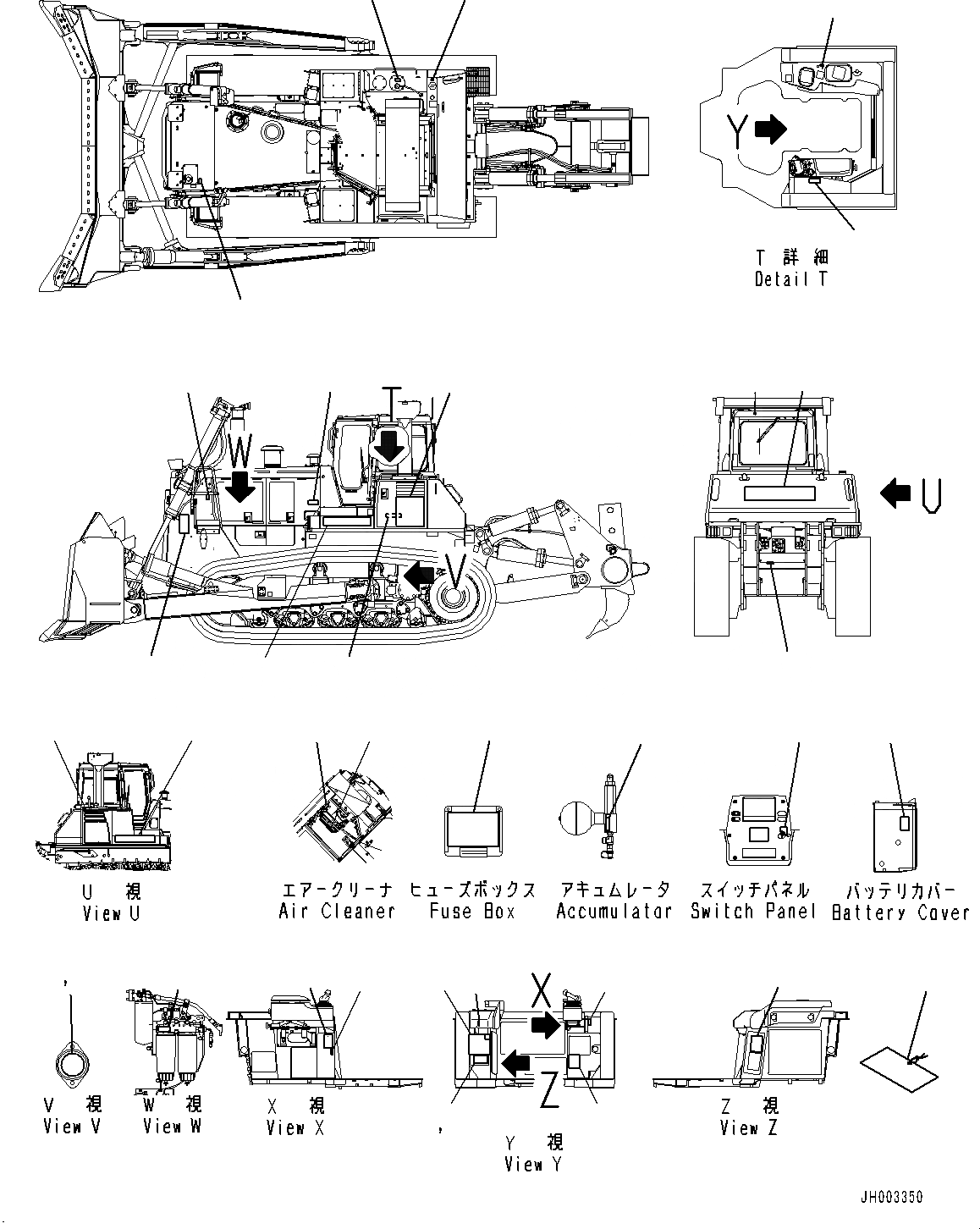 Схема запчастей Komatsu D375A-6 - МАРКИРОВКА (№-) МАРКИРОВКА, АНГЛ., TEXT ТИП