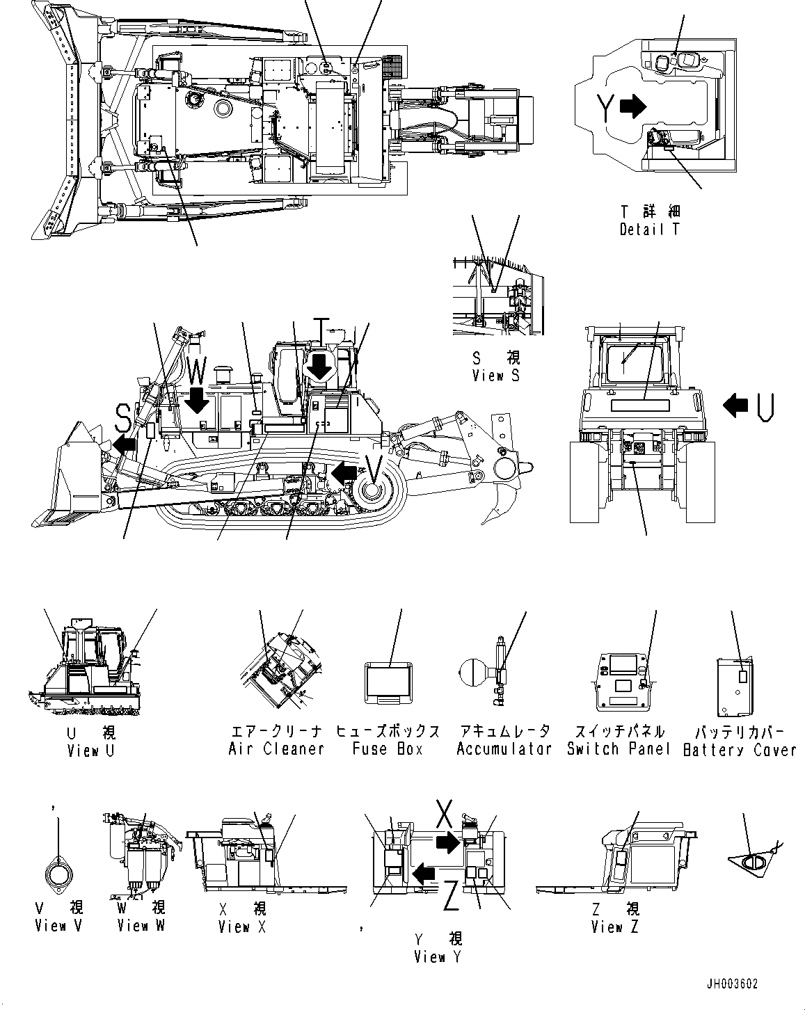 Схема запчастей Komatsu D375A-6 - МАРКИРОВКА (№-) МАРКИРОВКА, АНГЛ., ЕС ARRANGEMENT