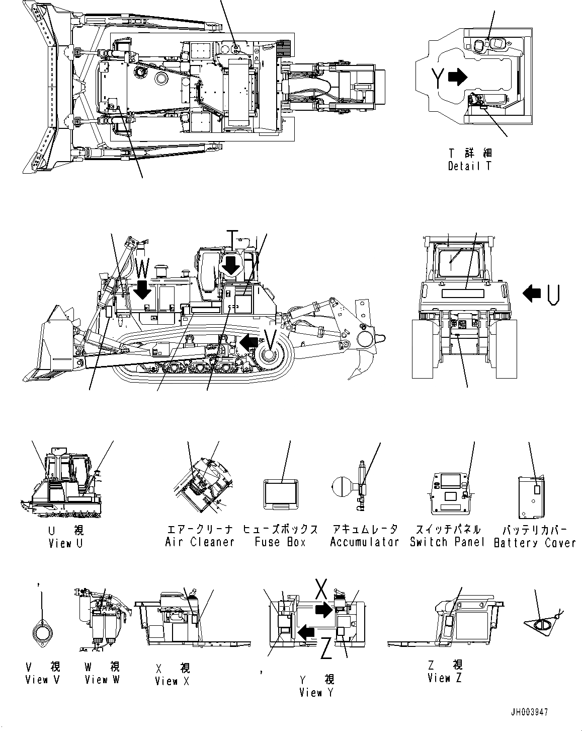 Схема запчастей Komatsu D375A-6 - МАРКИРОВКА (№-) МАРКИРОВКА, ФРАНЦИЯ-АНГЛ., EXCEPT FRANCE