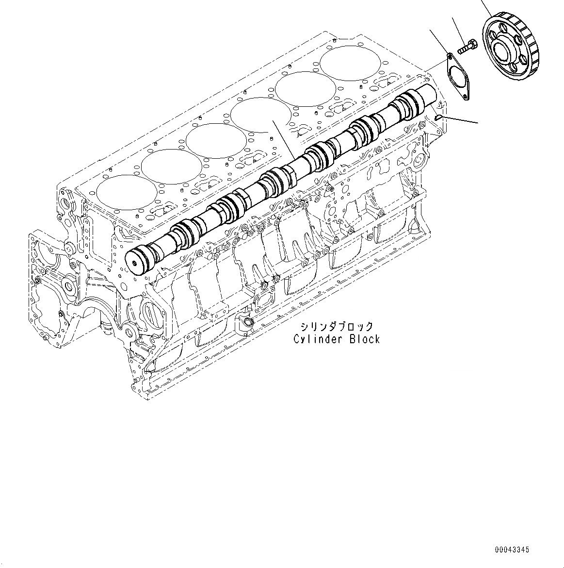 Схема запчастей Komatsu SAA6D170E-5E - РАСПРЕДВАЛ (№7-) РАСПРЕДВАЛ