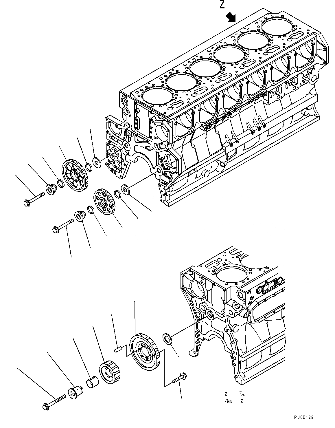 Схема запчастей Komatsu SAA6D170E-5E - IDLE ПРИВОДS (№7-) IDLE ПРИВОДS