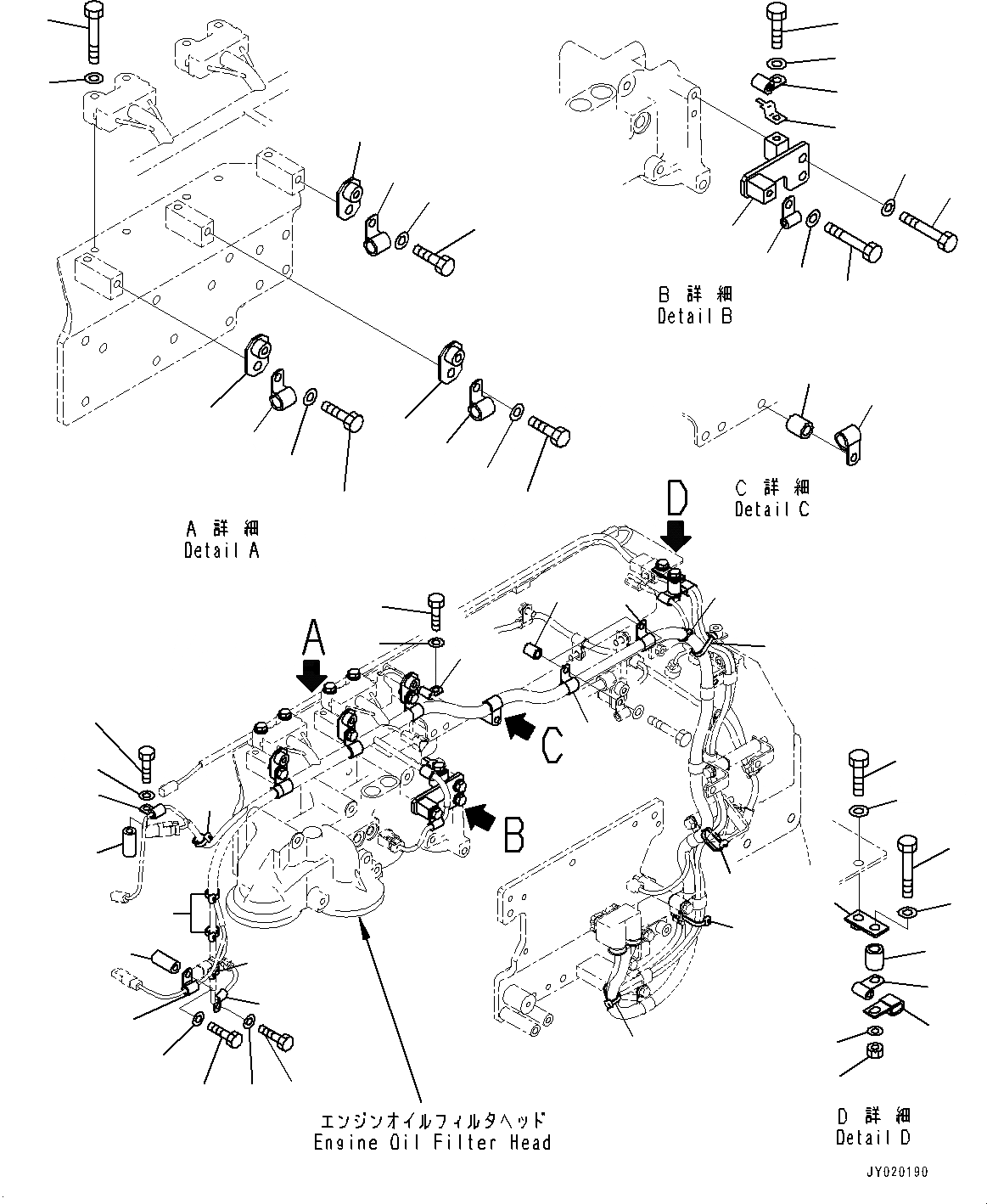 Схема запчастей Komatsu SAA6D170E-5E - КАБЕЛЬ СУППОРТ, (/) (№97-) КАБЕЛЬ СУППОРТ, ДЛЯ EXTREME ХОЛОДН. AREA СПЕЦ-ЯIFICATION (- DEG C)