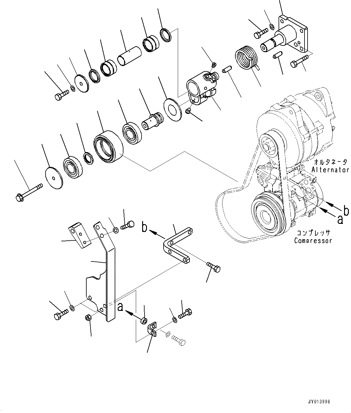 Схема запчастей Komatsu SAA6D170E-5E - ГЕНЕРАТОР, (/) (№7-) ГЕНЕРАТОР, 9AMP.