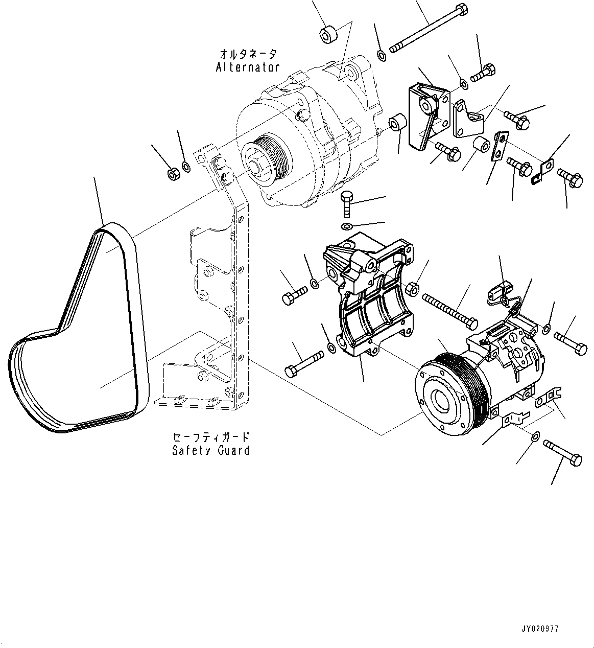 Схема запчастей Komatsu SAA6D170E-5E - ГЕНЕРАТОР, (/) (№7-) ГЕНЕРАТОР, AMP.