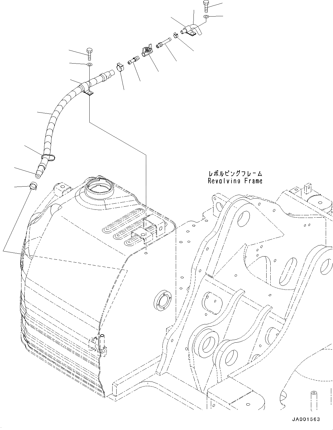 Схема запчастей Komatsu PC78UU-8 - ТОПЛИВН. ПОДАЮЩ. ТРУБЫ, ДРЕНАЖН. ТРУБЫ (№-) ТОПЛИВН. ПОДАЮЩ. ТРУБЫ