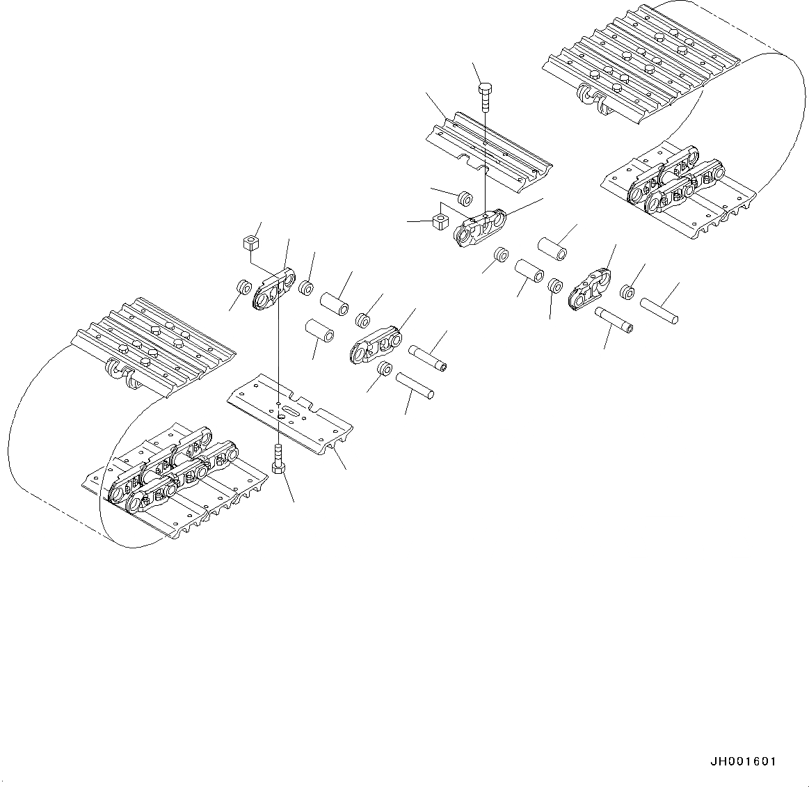 Схема запчастей Komatsu PC78UU-8 - ГУСЕНИЦЫ ASSEMBLY (№-) ГУСЕНИЦЫ ASSEMBLY, ПОДУШКИ ДЛЯ АСФАЛЬТА, MM ШИР.