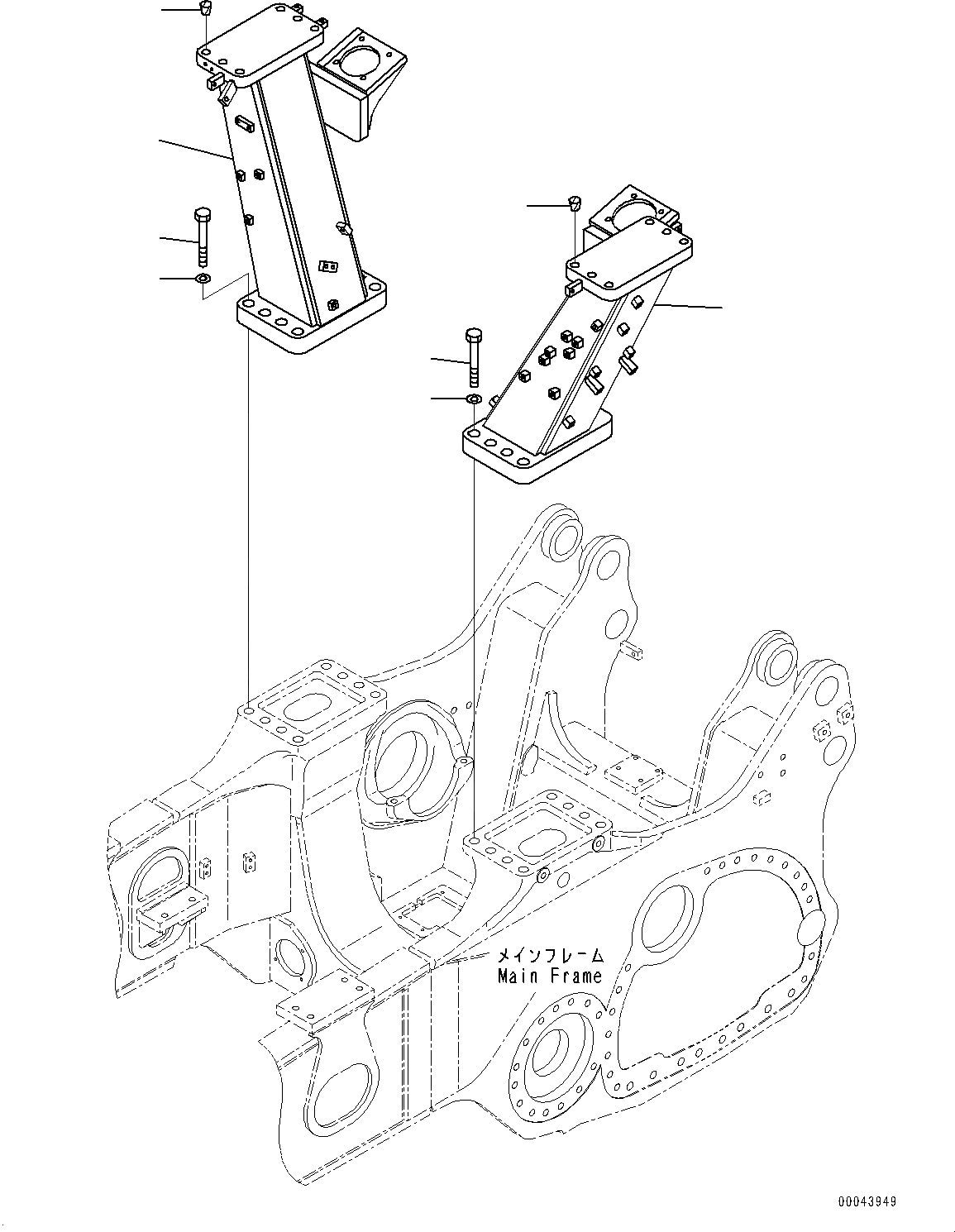 Схема запчастей Komatsu D275A-5R - ROPS КРЕПЛЕНИЕ (№-) ROPS КРЕПЛЕНИЕ