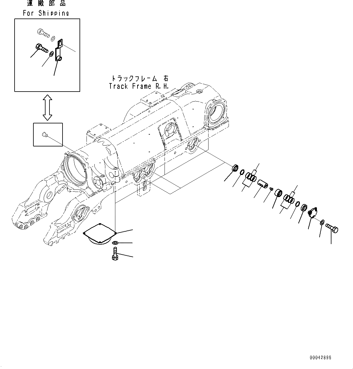 Схема запчастей Komatsu D275A-5R - ГУСЕНИЧНАЯ РАМА, CARTRIDGE ПАЛЕЦ, ПРАВ. (/) (№-8) ГУСЕНИЧНАЯ РАМА, С ПОЛН. LENGTH ЗАЩИТА ОПОРНЫХ КАТКОВ, ДЛЯ ОТВАЛ С ДВОЙН. ПЕРЕКОСОМ