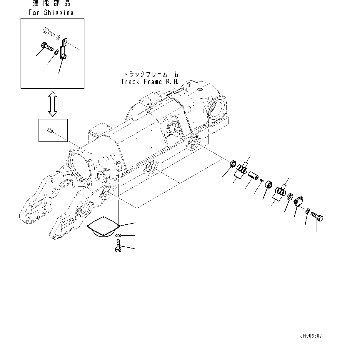 Схема запчастей Komatsu D275A-5R - ГУСЕНИЧНАЯ РАМА, CARTRIDGE ПАЛЕЦ, ПРАВ. (/) (№-) ГУСЕНИЧНАЯ РАМА, С ПОЛН. LENGTH ЗАЩИТА ОПОРНЫХ КАТКОВ, ДЛЯ ОТВАЛ С ДВОЙН. ПЕРЕКОСОМ