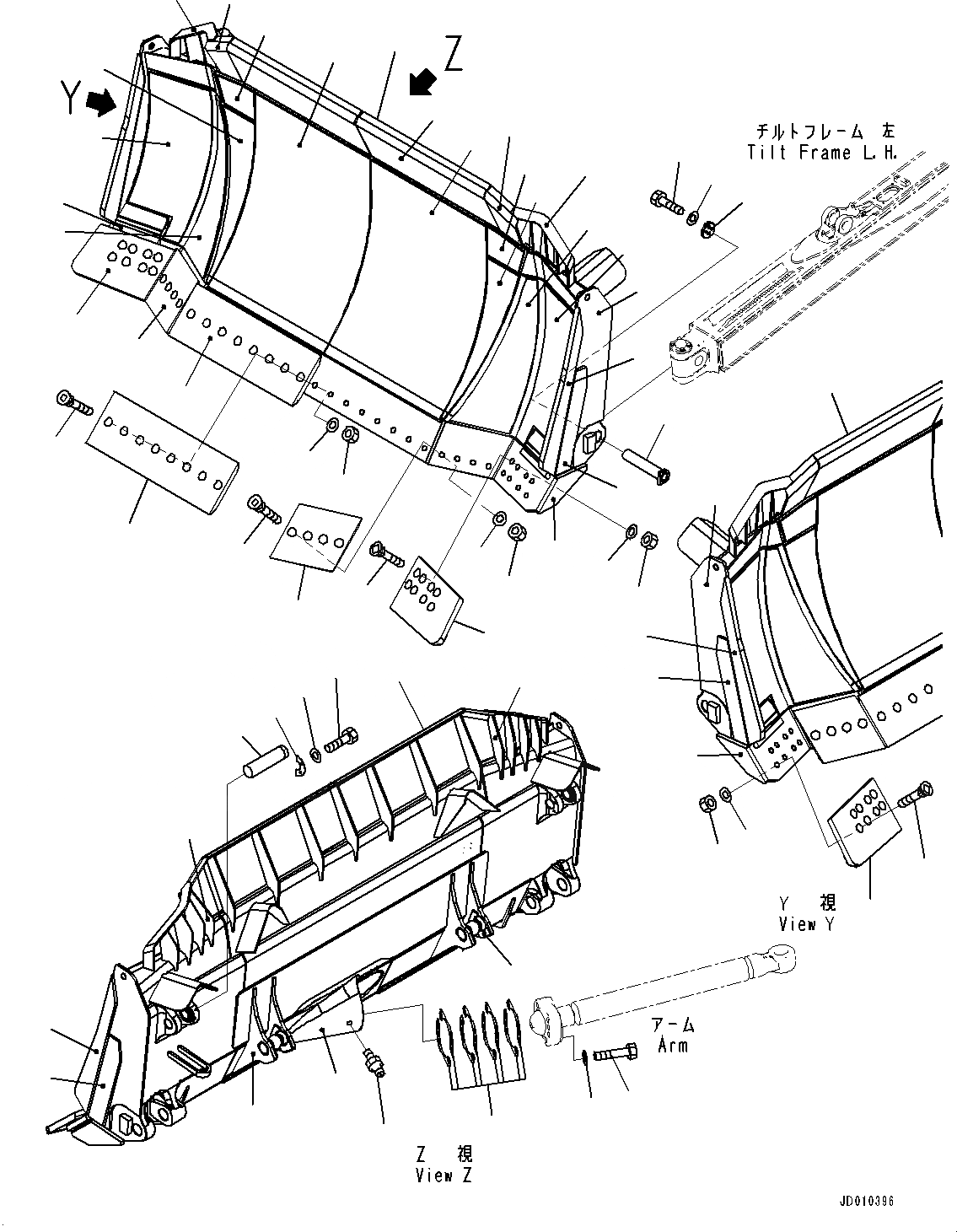 Схема запчастей Komatsu D275A-5R - DOZER ОТВАЛ (№-) DOZER ОТВАЛ, УСИЛ. SIGMADOZER, С SUPERHARD BIT И КРОМКА