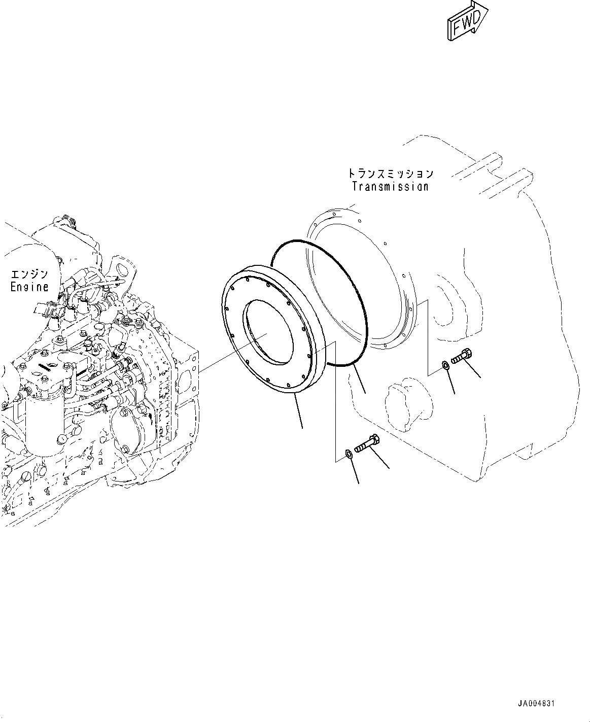 Схема запчастей Komatsu GD555-5 - ДВИГАТЕЛЬ АКСЕССУАРЫ (№-) ДВИГАТЕЛЬ АКСЕССУАРЫ