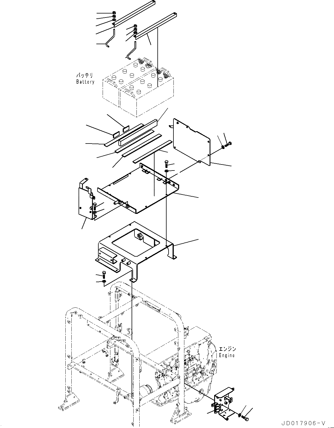 Схема запчастей Komatsu GD555-5 - КОРПУС АККУМУЛЯТОРА, КОРПУС (№-) КОРПУС АККУМУЛЯТОРА, С 9AMP. ГЕНЕРАТОР