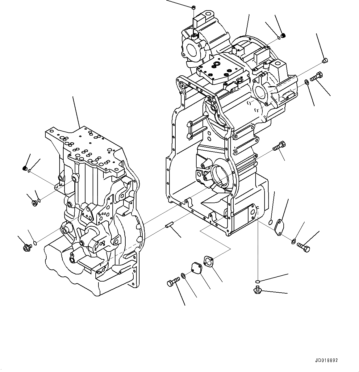 Схема запчастей Komatsu GD555-5 - ТРАНСМИССИЯ, КОРПУС (№-) ТРАНСМИССИЯ