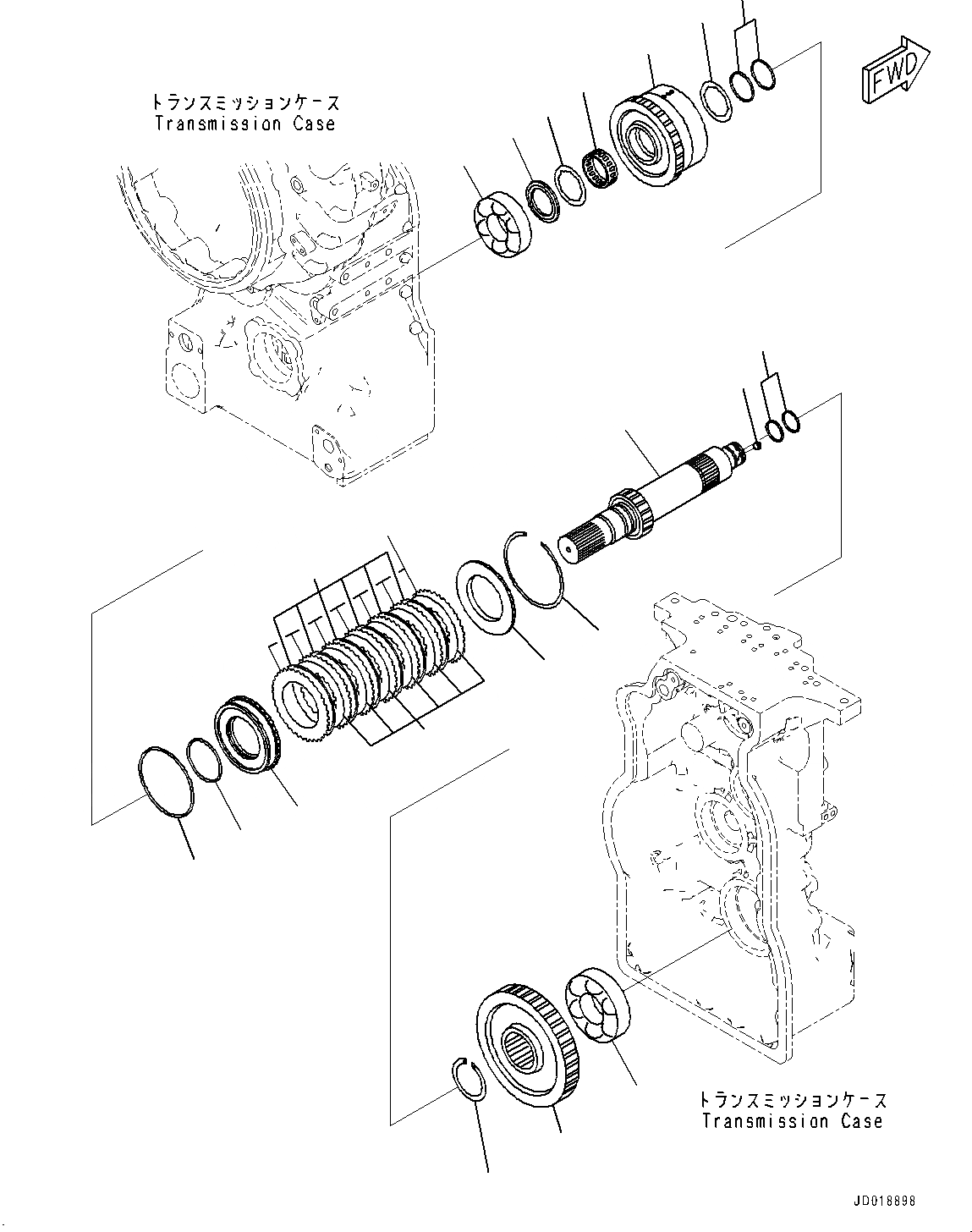 Схема запчастей Komatsu GD555-5 - ТРАНСМИССИЯ, 4 SPEED МУФТА (№-) ТРАНСМИССИЯ