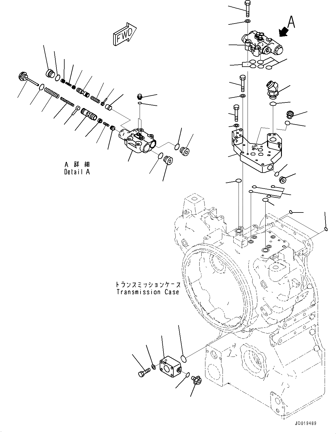 Схема запчастей Komatsu GD555-5 - ТРАНСМИССИЯ, РАЗГРУЗ. КЛАПАН (№-) ТРАНСМИССИЯ