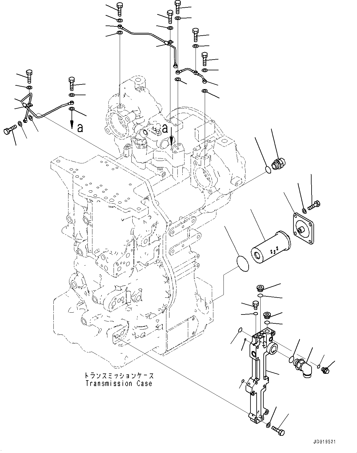 Схема запчастей Komatsu GD555-5 - ТРАНСМИССИЯ, ТРУБЫ (№-) ТРАНСМИССИЯ