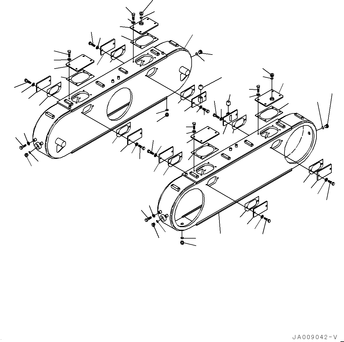 Схема запчастей Komatsu GD555-5 - ЗАДН. МОСТ, КОРПУС (№-) ЗАДН. МОСТ, NON ДИФФЕРЕНЦ. ТИП