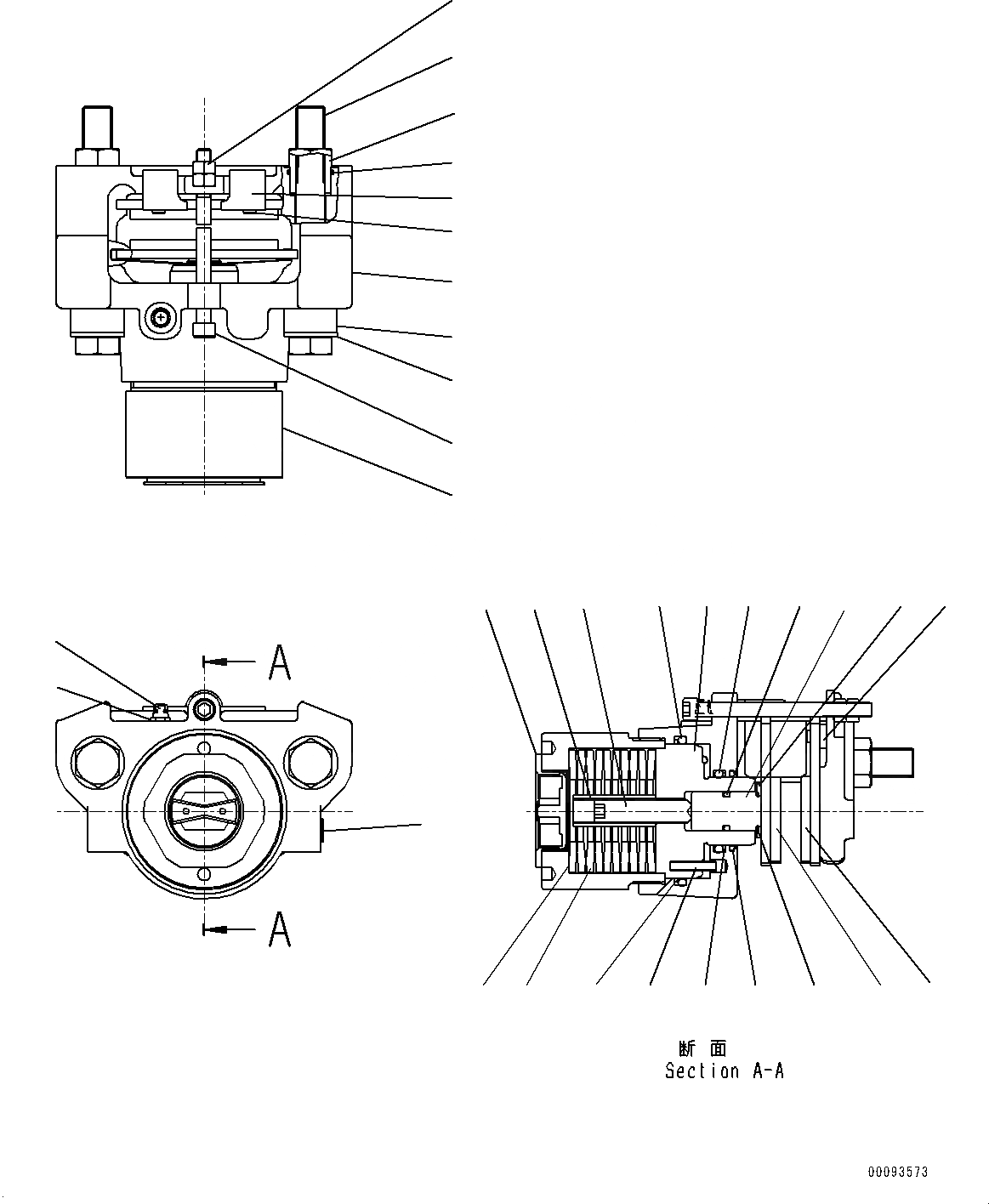 Схема запчастей Komatsu GD555-5 - ЗАДН. МОСТ, ВНУТР. ЧАСТИ, ТОРМОЗ. CALIPER (№9-) ЗАДН. МОСТ, бЛОК. ДИФФЕРЕНЦИАЛА ТИП