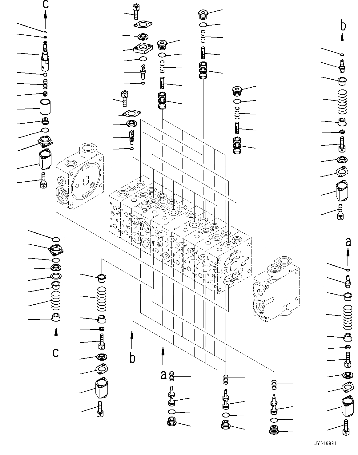 Схема запчастей Komatsu GD555-5 - УПРАВЛЯЮЩ. КЛАПАН, 9-КЛАПАН (/) (№-) УПРАВЛЯЮЩ. КЛАПАН, С 9 СЕКЦ. КЛАПАН, БЕЗ ОТВАЛ TIP УПРАВЛ-Е