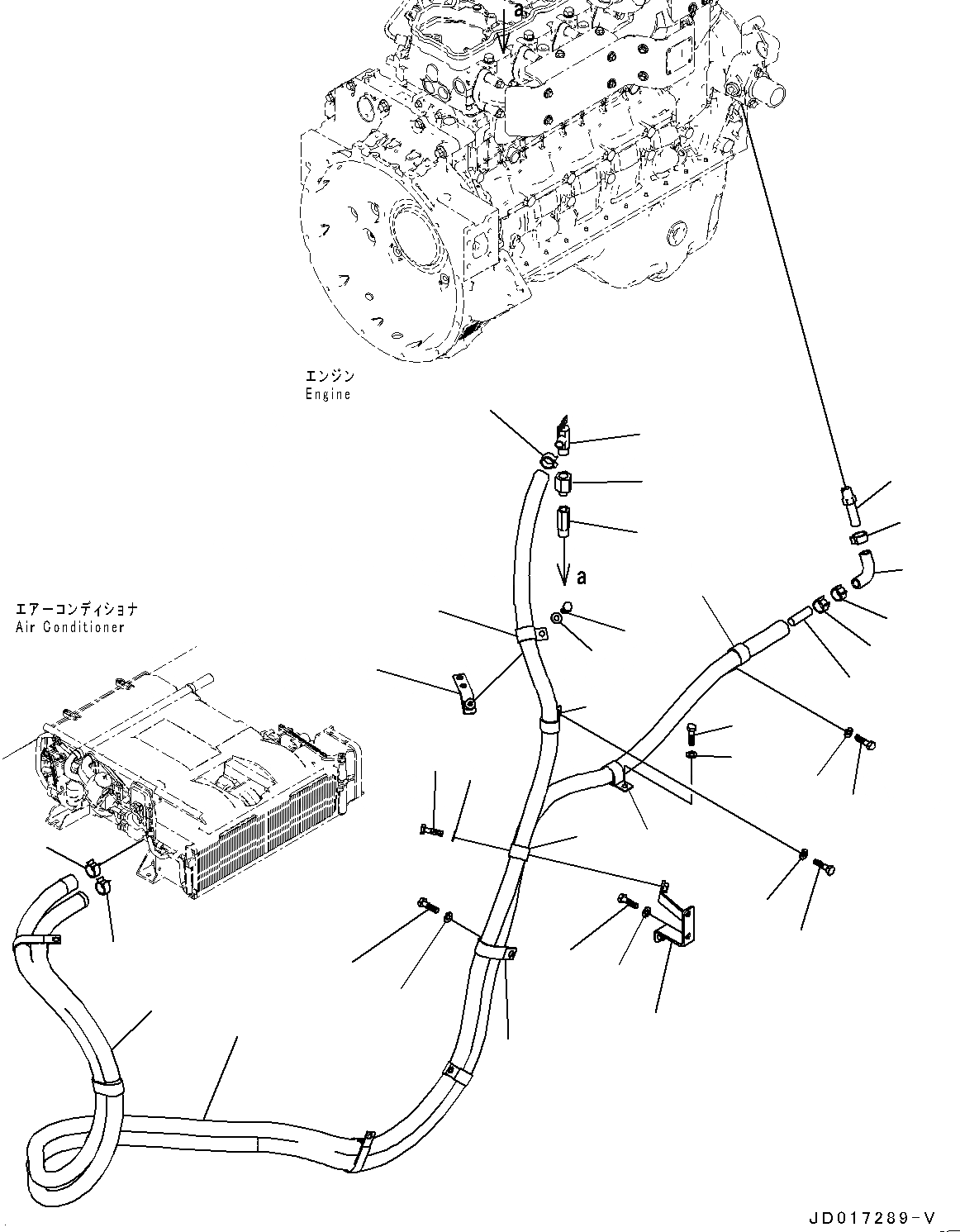 Схема запчастей Komatsu GD555-5 - ТРУБЫ ПЕЧКИ (№-) ТРУБЫ ПЕЧКИ