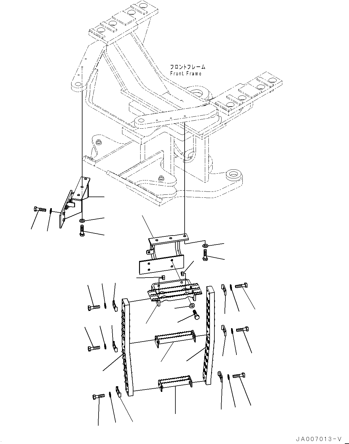 Схема запчастей Komatsu GD555-5 - ЛЕСТНИЦА (№-) ЛЕСТНИЦА, С INDIA CMVR REGULATION ARRANGEMENT