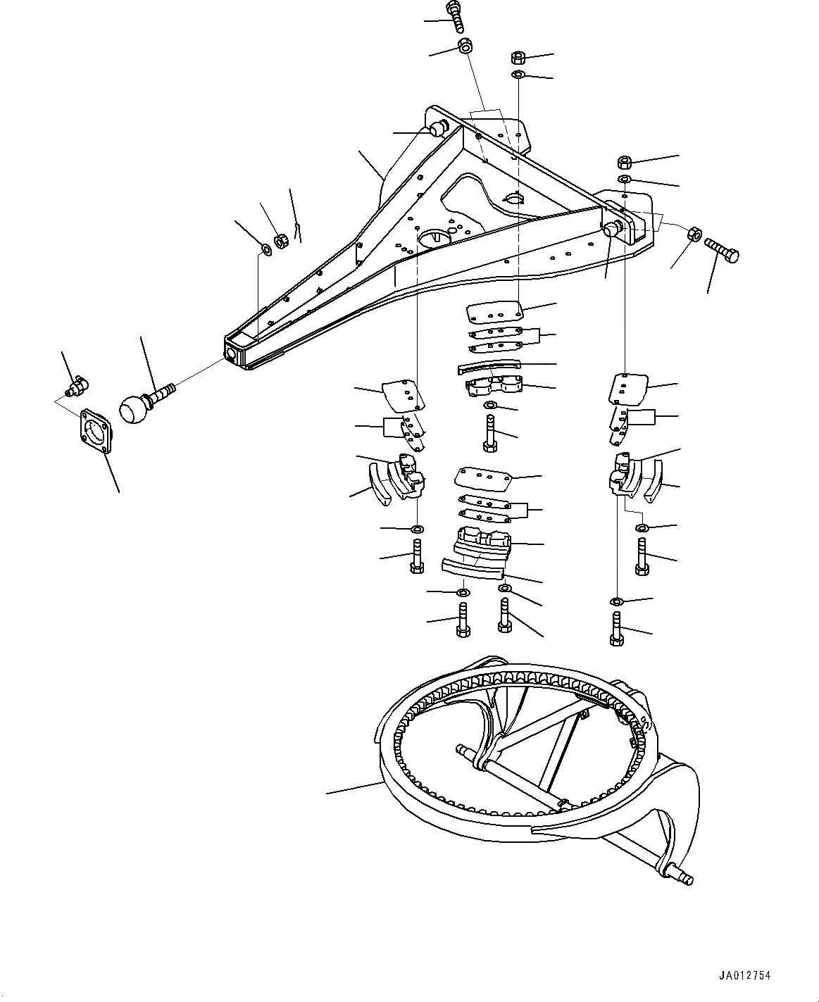 Схема запчастей Komatsu GD555-5 - СЦЕПНОЕ УСТРОЙСТВО И CIRCLE, СЦЕПНОЕ УСТРОЙСТВО CIRCLE (№-) СЦЕПНОЕ УСТРОЙСТВО И CIRCLE, С CIRCLE GUIDE SHOES