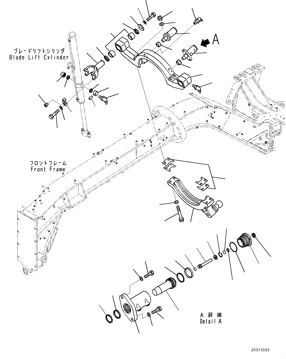 Схема запчастей Komatsu GD555-5 - ОТВАЛ И CIRCLE ПОДЪЕМ (№-) ОТВАЛ И CIRCLE ПОДЪЕМ