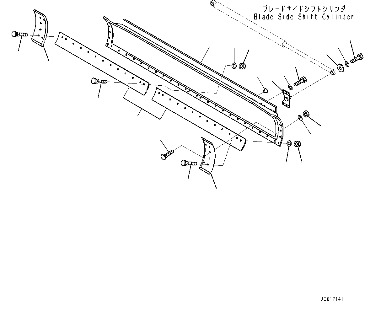 Схема запчастей Komatsu GD555-5 - ОТВАЛ (№-) ОТВАЛ, .7M ШИР., HI-CARBON, КРОМКА HEIGHT MM