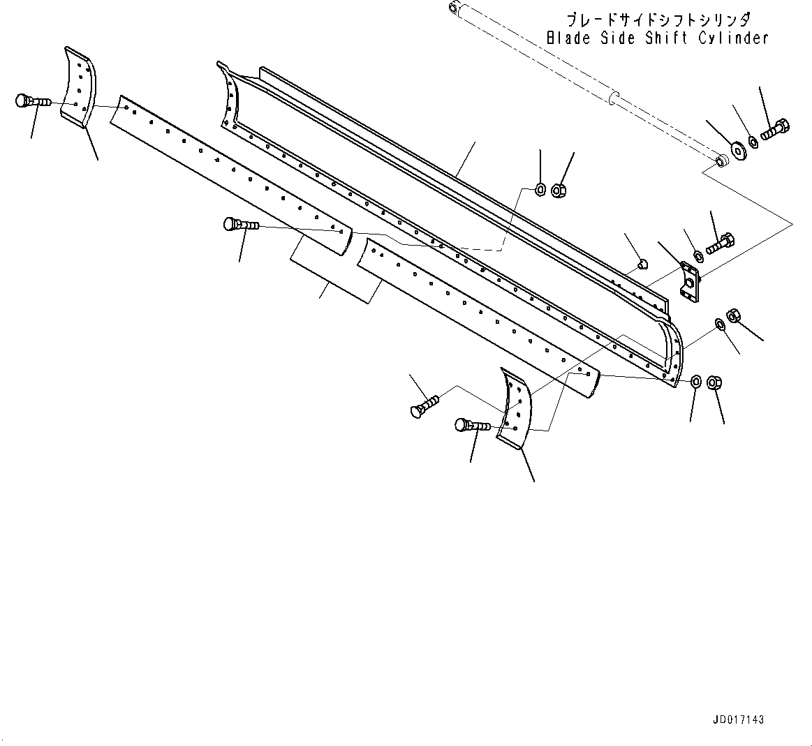 Схема запчастей Komatsu GD555-5 - ОТВАЛ (№-) ОТВАЛ, .M ШИР., HI-CARBON, КРОМКА HEIGHT MM