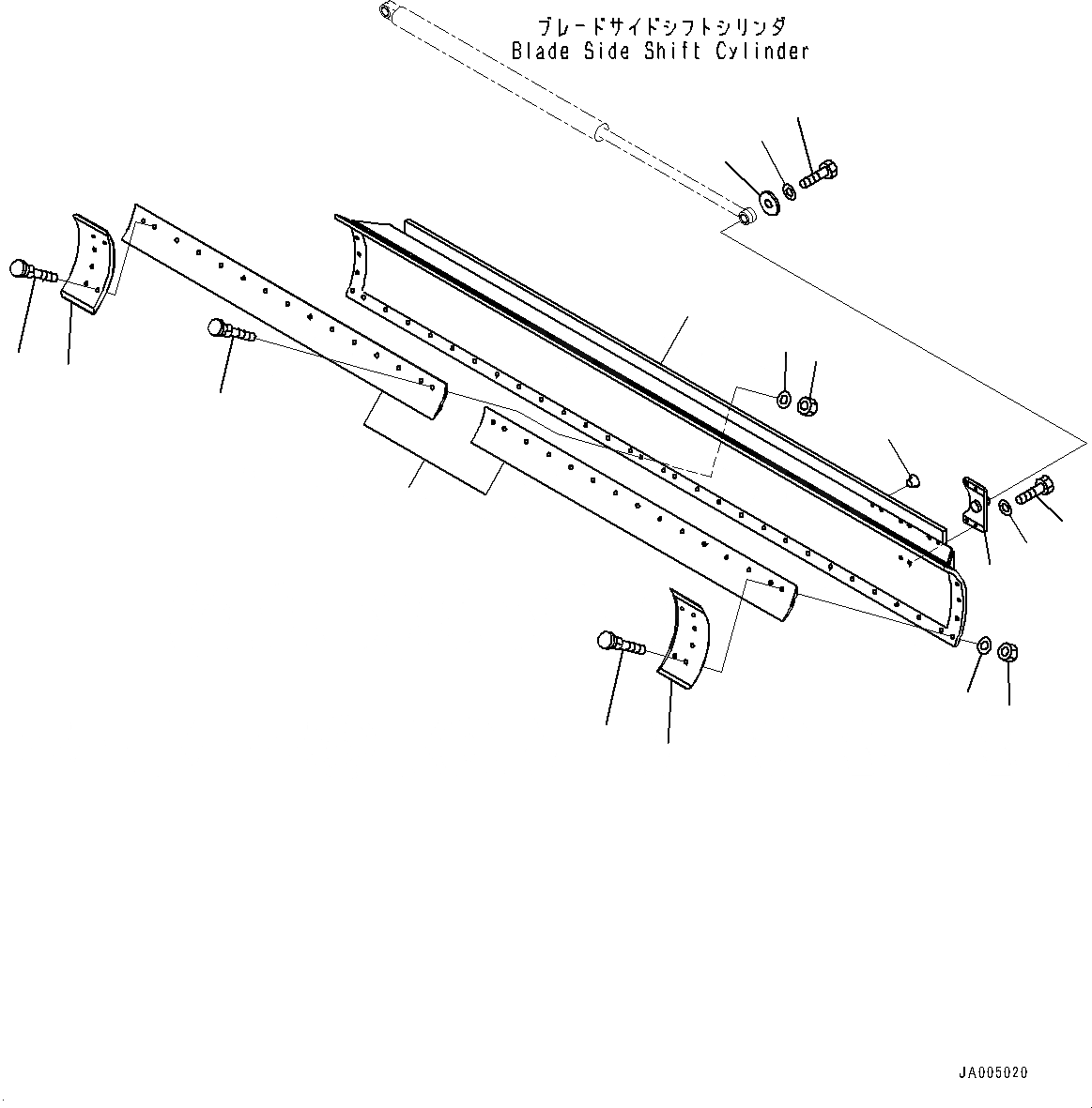 Схема запчастей Komatsu GD555-5 - ОТВАЛ (№-) ОТВАЛ, .M ШИР., MM THICKNESS, OVERLAY, КРОМКА HEIGHT MM