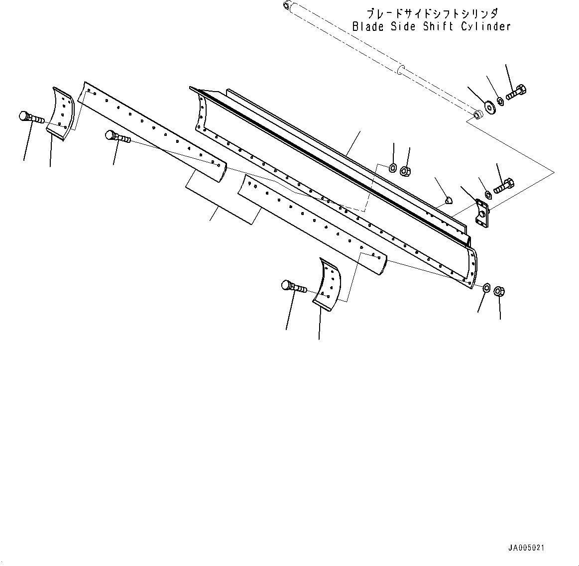 Схема запчастей Komatsu GD555-5 - ОТВАЛ (№-) ОТВАЛ, .7M ШИР., MM THICKNESS, OVERLAY, КРОМКА HEIGHT MM