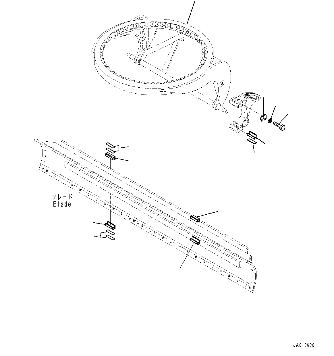 Схема запчастей Komatsu GD555-5 - CIRCLE И ОТВАЛ СУППОРТ РЕГУЛЯТОР (№-) CIRCLE И ОТВАЛ СУППОРТ РЕГУЛЯТОР, БЕЗ ОТВАЛ TIP УПРАВЛ-Е