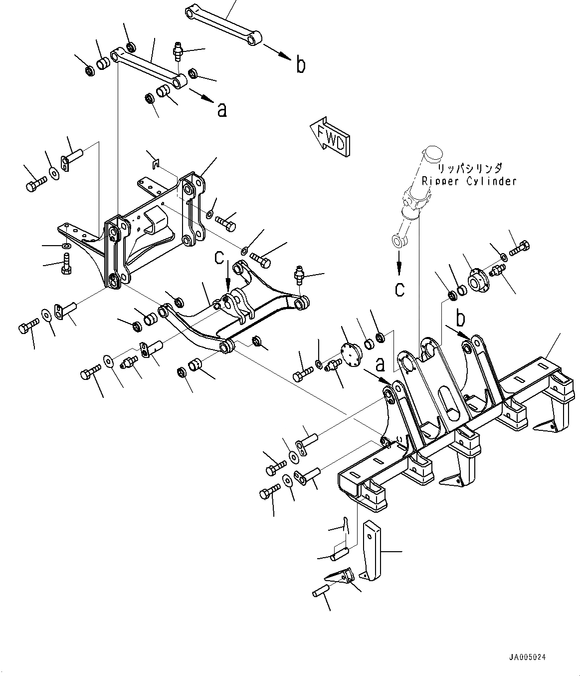 Схема запчастей Komatsu GD555-5 - РЫХЛИТЕЛЬ, ЭЛЕМЕНТЫ КРЕПЛЕНИЯ (№-) РЫХЛИТЕЛЬ