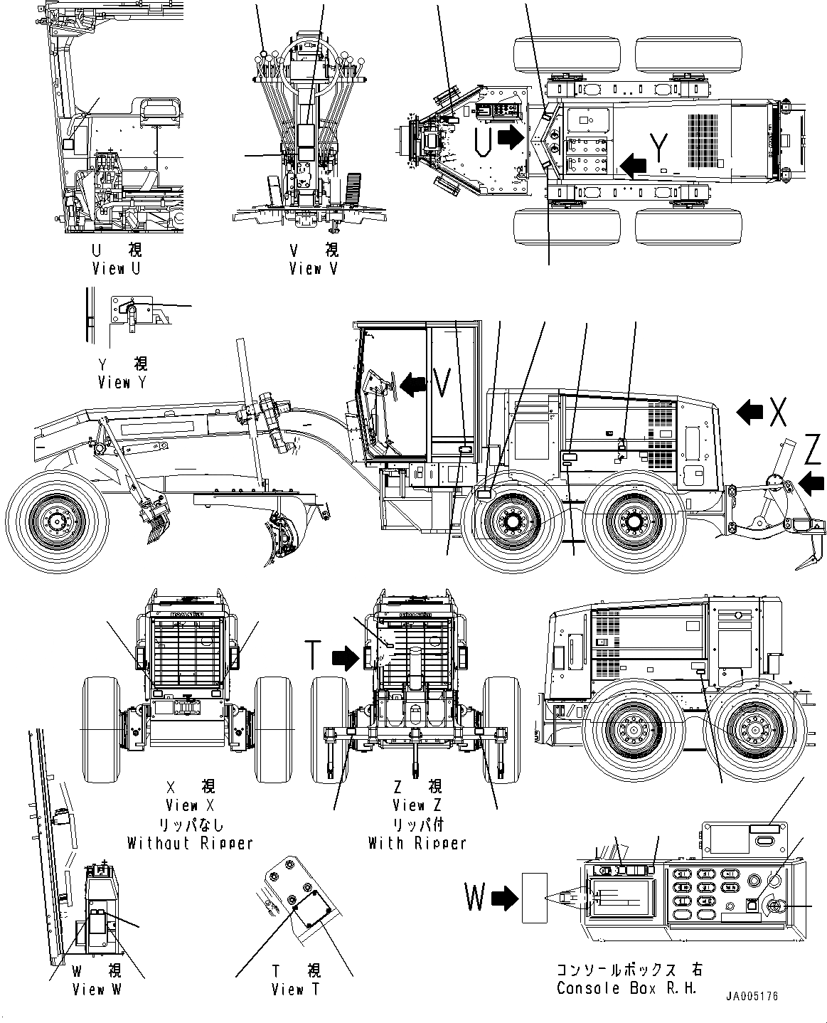 Схема запчастей Komatsu GD555-5 - МАРКИРОВКА, (/) (№-) МАРКИРОВКА, АНГЛ., США И PUERTO RICO, EPA REGULATIONS TPEM