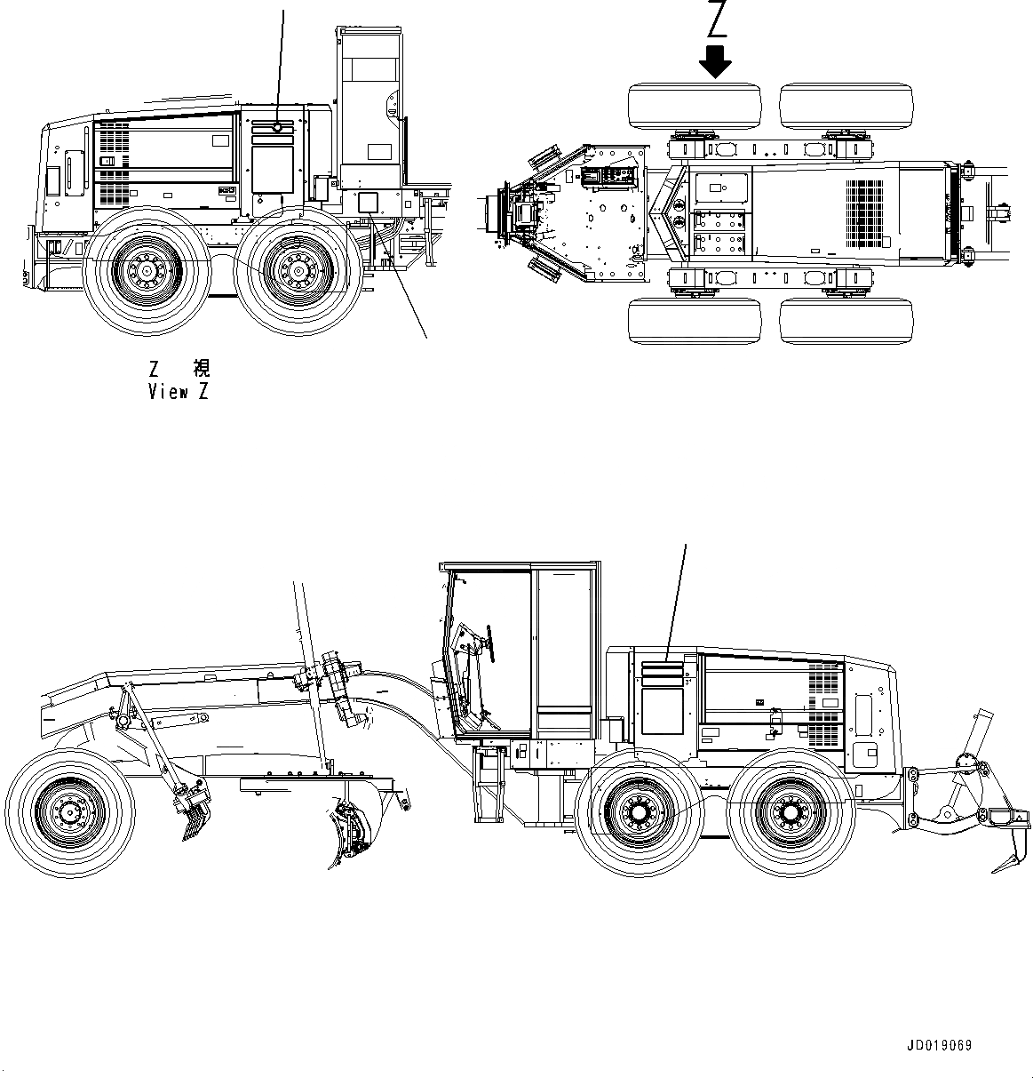 Схема запчастей Komatsu GD555-5 - МАРКИРОВКА, (/) (№-) МАРКИРОВКА, АНГЛ., PICTORIAL ТИП