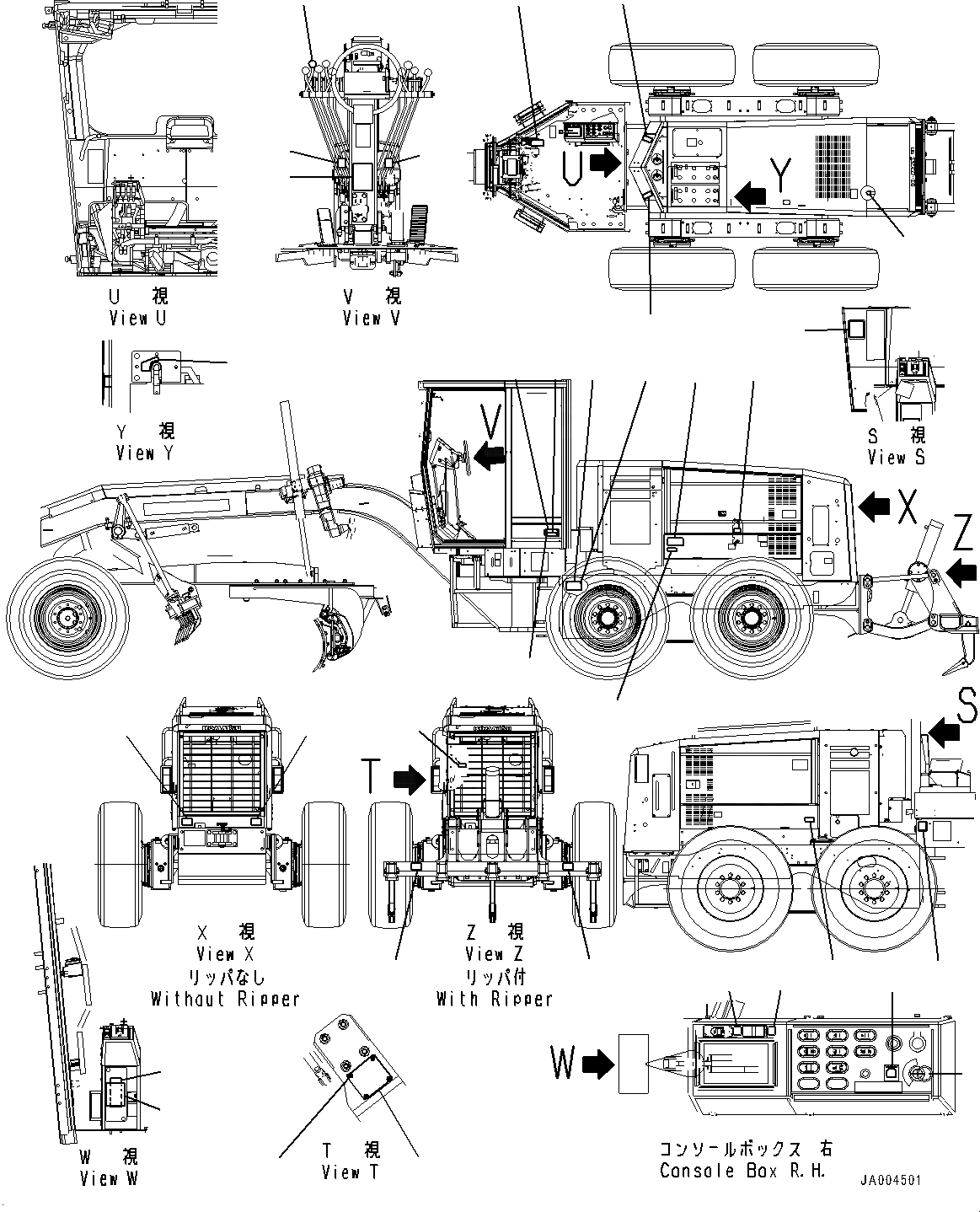 Схема запчастей Komatsu GD555-5 - МАРКИРОВКА, (/) (№-) МАРКИРОВКА, ТУРЦИЯ-АНГЛ., ДЛЯ EC REGULATION ARRANGEMENT