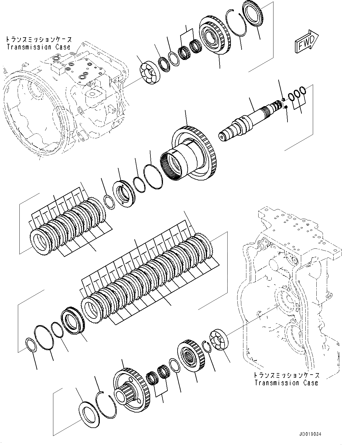 Схема запчастей Komatsu GD675-5 - ТРАНСМИССИЯ, 2 И 3 КОЖУХ (№-) ТРАНСМИССИЯ