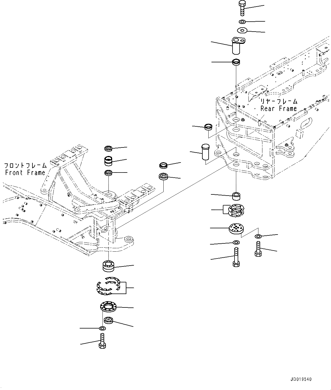 Схема запчастей Komatsu GD675-5 - ПАЛЕЦ(№-) HINGE ПАЛЕЦ