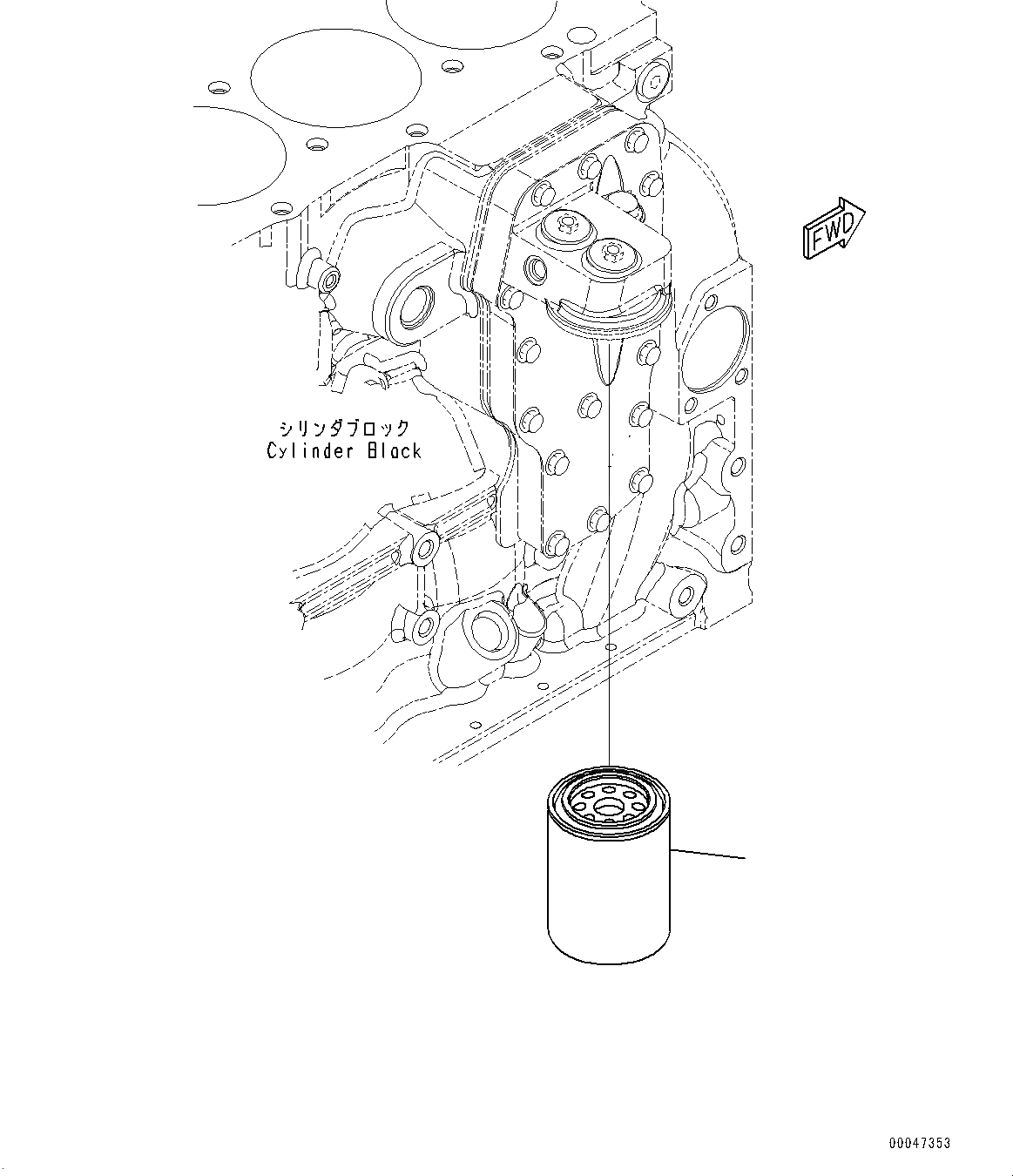 Схема запчастей Komatsu SAA6D107E-1CC - ДВИГАТЕЛЬ МАСЛ. ФИЛЬТР (№7-) ДВИГАТЕЛЬ МАСЛ. ФИЛЬТР